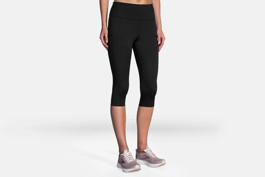 Womens Brooks Method 1/2 Crop Tight Bottoms Black | Clothing 3910-IMPXD